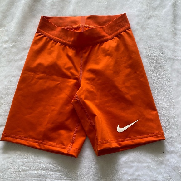 Womens Orange Nike Biker Shorts 